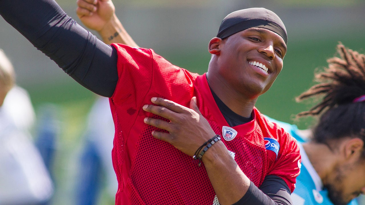Panthers' Newton takes field for first time since March ankle surgery
